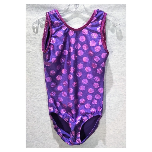 GymGear Mystique Polka Dot Print Gymnastics Leotard - Teen XS - Picture 2 of 7